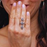 Bague 3 Cauri Acier Inoxydable argent