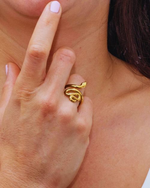 Vishnu | Bague Serpent 🟡⚪️