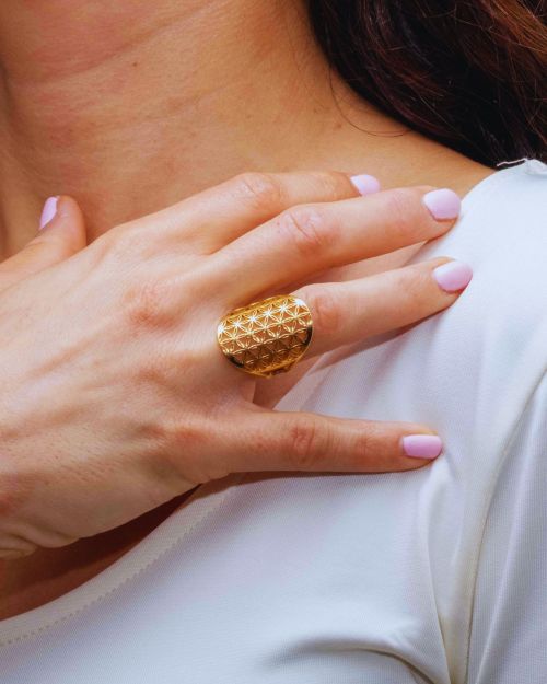 Nanaya | Bague Fleur de vie 🟡⚪️