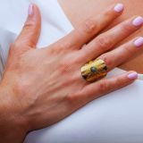 Bague Bohème en acier inoxydable couleur or