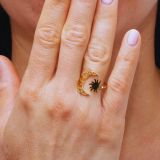 Bague Soleil et Lune acier inoxydable