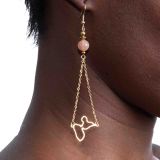 Boucles d'oreilles Guadeloupe féminines, spirituelles, en acier inoxydable et personnalisables avec les pierres naturelles de votre choix