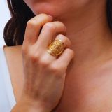 Bague Attrape-Rêves acier inoxydable or