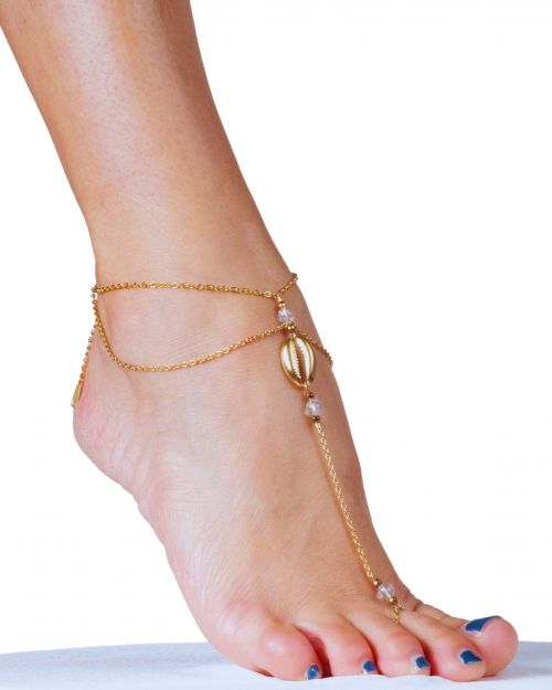 Sinopé | Chaîne de cheville sa bague 🟡