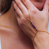 Chaîne de mains améthyste sensuelle en acier inoxydable