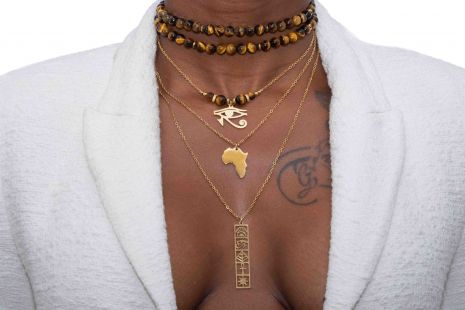 Queen Vee | Collier Multirangs Egypte Antique 🟡⚪️