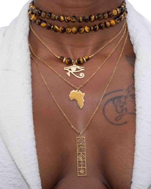 Queen Vee | Collier Multirangs Egypte Antique 🟡⚪️