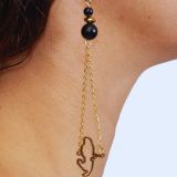 Boucles d’oreilles en pierres naturelles et acier inoxydable avec l’île de Martinique