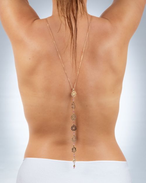 Orséis | Bijou de dos avec symboles des 7 chakras 🟡