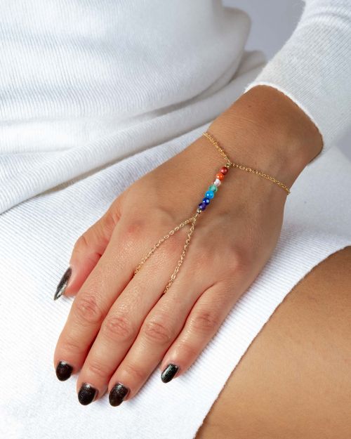 Parvati | Bijou de main 7 chakras 🟡⚪️