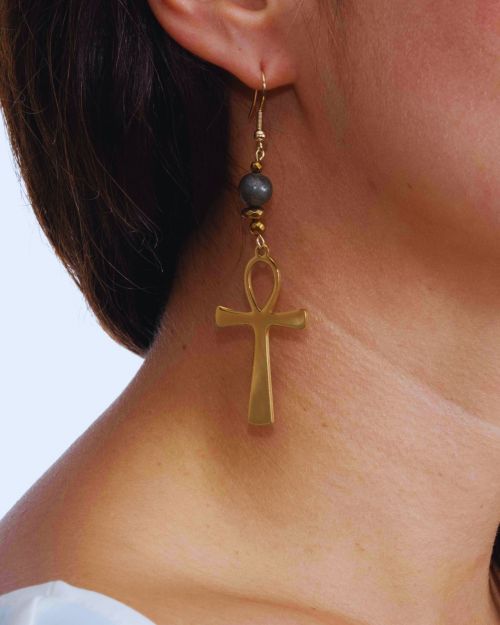 Sekhmet | Boucles d’oreilles     🟡⚪️