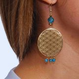 boucles d'oreilles ornées de la Fleur de Vie