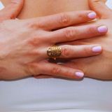 Bague Arbre de vie acier inoxydable or