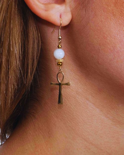 Maat | Boucles d’oreilles 🟡⚪️