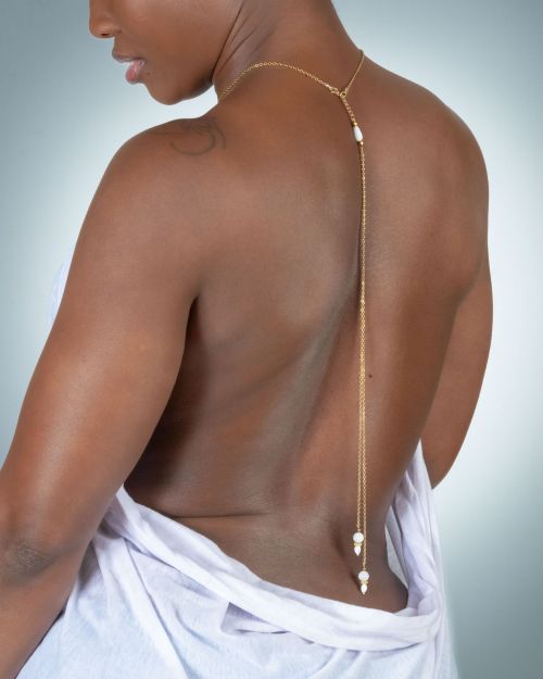 Asseta | Bijou de dos double chaîne 🟡⚪️