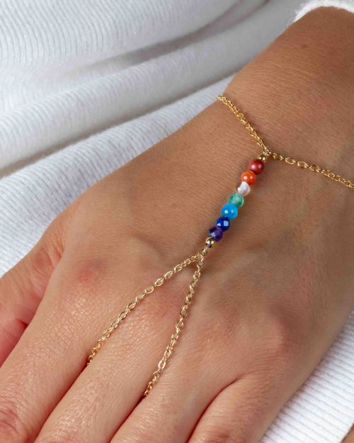 Parvati | Bijou de main 7 chakras 🟡⚪️